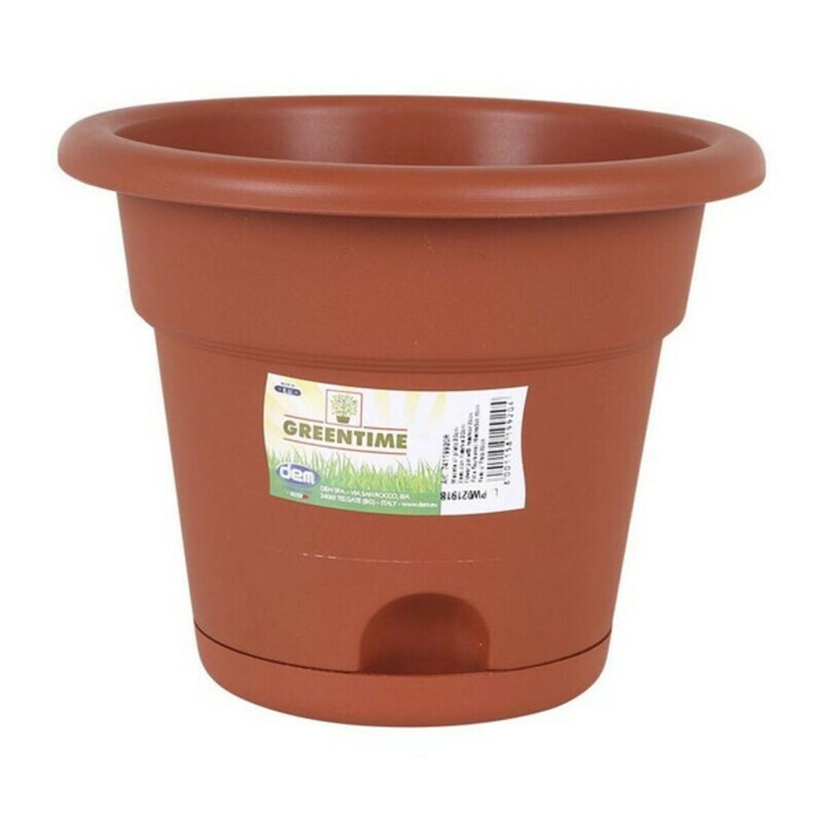 Flower Pot with Dish Dem Resistant Brown ø 25 x 20 cm