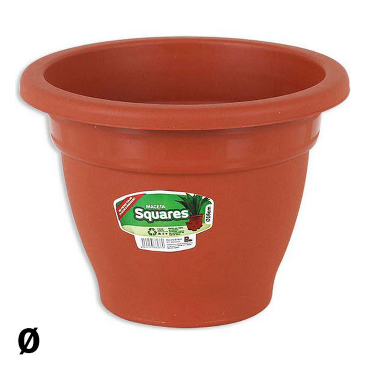 Plant pot Squares Dem   Brown 14 cm